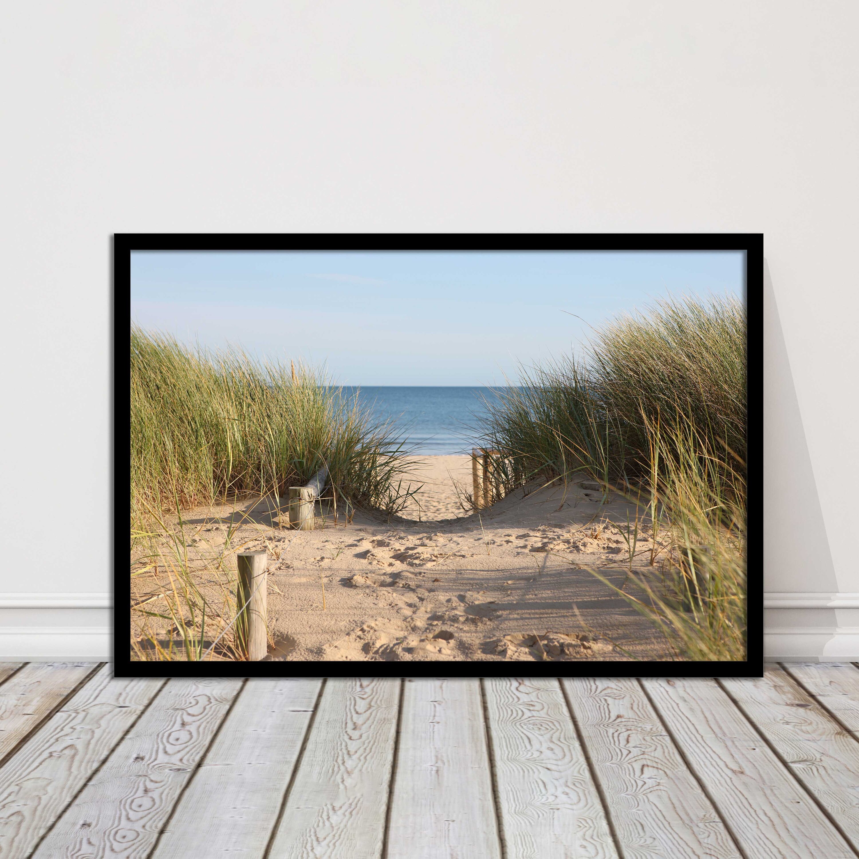 Framed Beach Path Print: Sand Dunes Seascape Art - Etsy UK