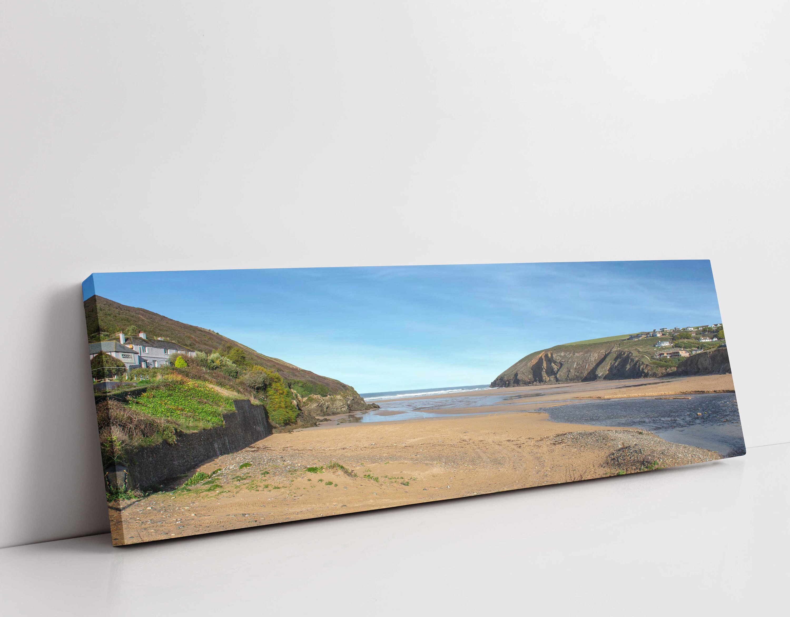 Mawgan Porth Beach Canvas Print: North Cornwall Coastline Panoramic Art -  Etsy