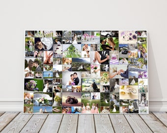 Bespoke design collage picture. Perfect gift, ideal for wedding, birthdays, new borns, holidays etc. Lots of sizes to choose from.