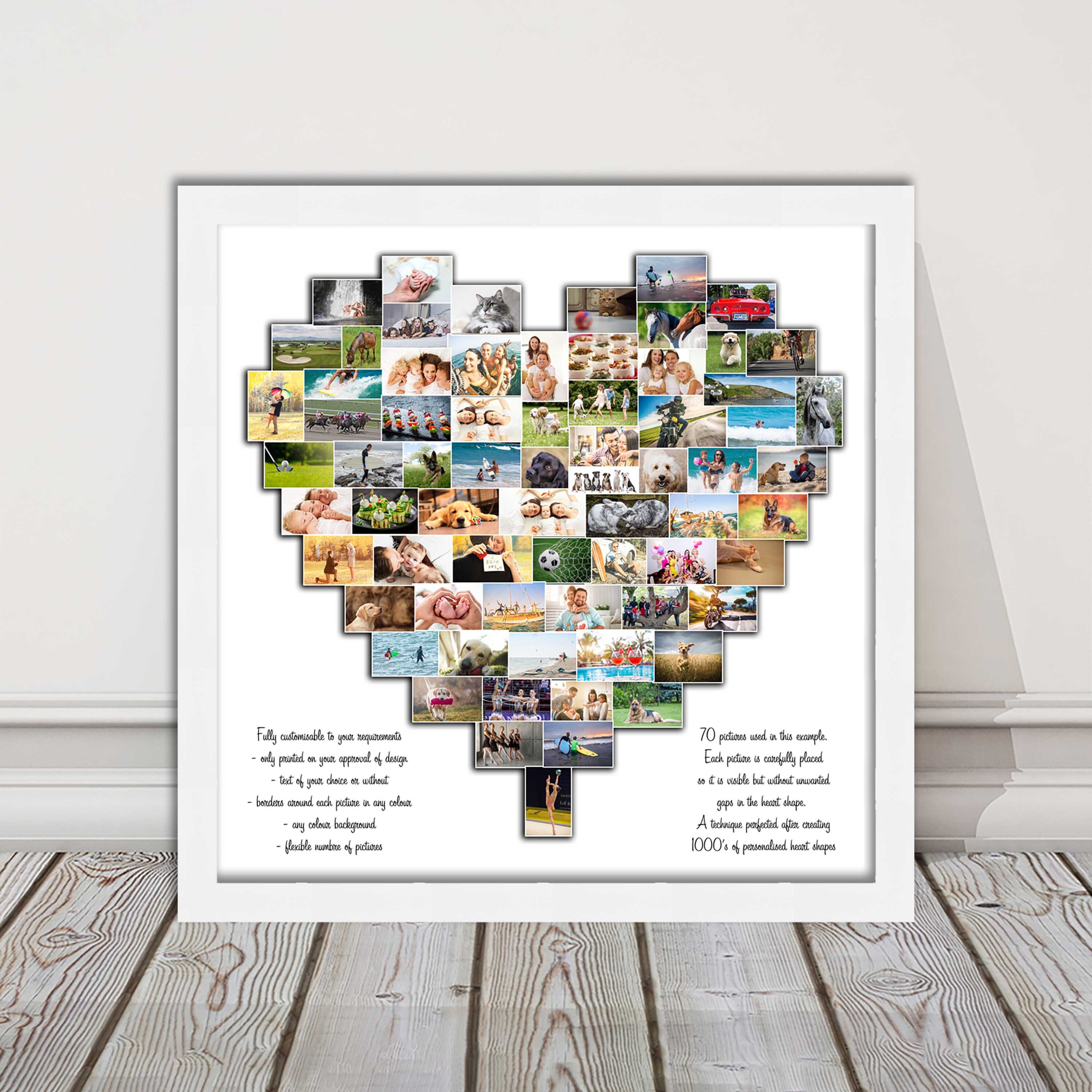 thumbnail image 2 of Personalized Family Heart Photo Collage Canvas, Custom The Whole Family 2 of 9