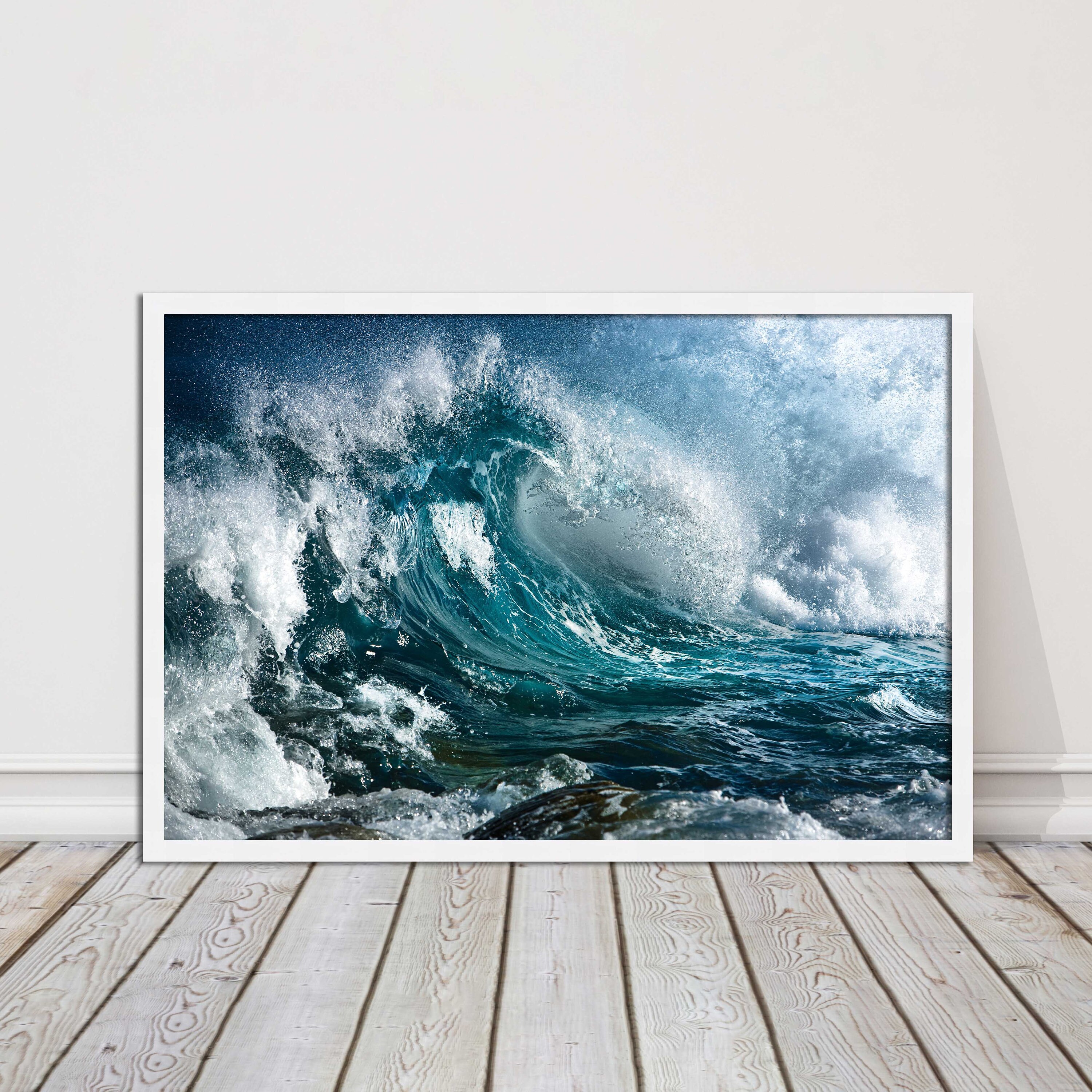 Ocean Waves. Framed Picture Print With a Choice of Frame Colours