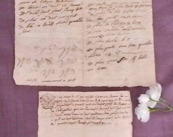 Antique Letter, 1792, Wabi Sabi, French Hand Written Paper, 1700s French Ephemera, Vintage French Hand Written Docs