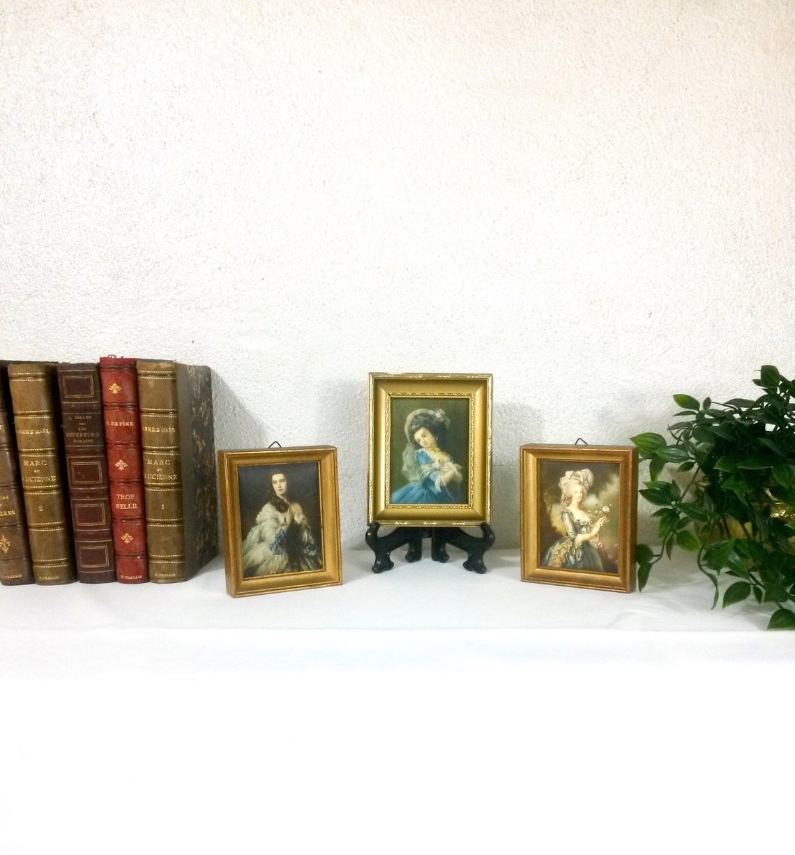 3 Small Gold Framed Pictures Romantic Prints Gold Wall Art Etsy