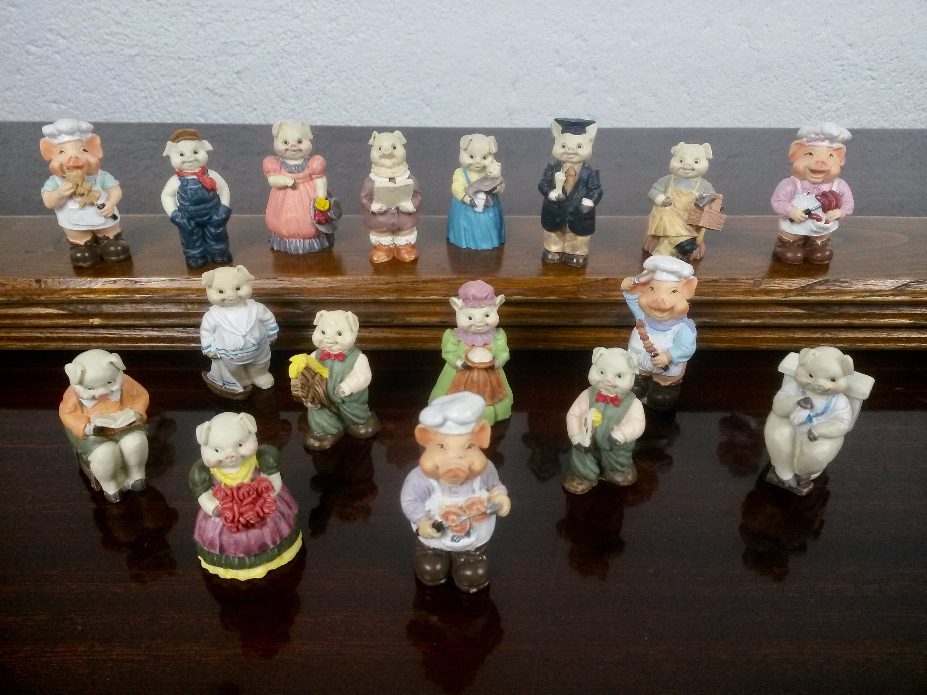 16 Miniature Figurines Pig Statuettes Pig Gifts Piggies Etsy