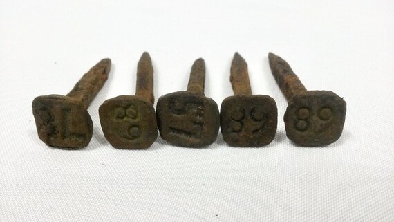 5 Rusty Nails Railroad Spikes Crafting Irons Furniture Etsy