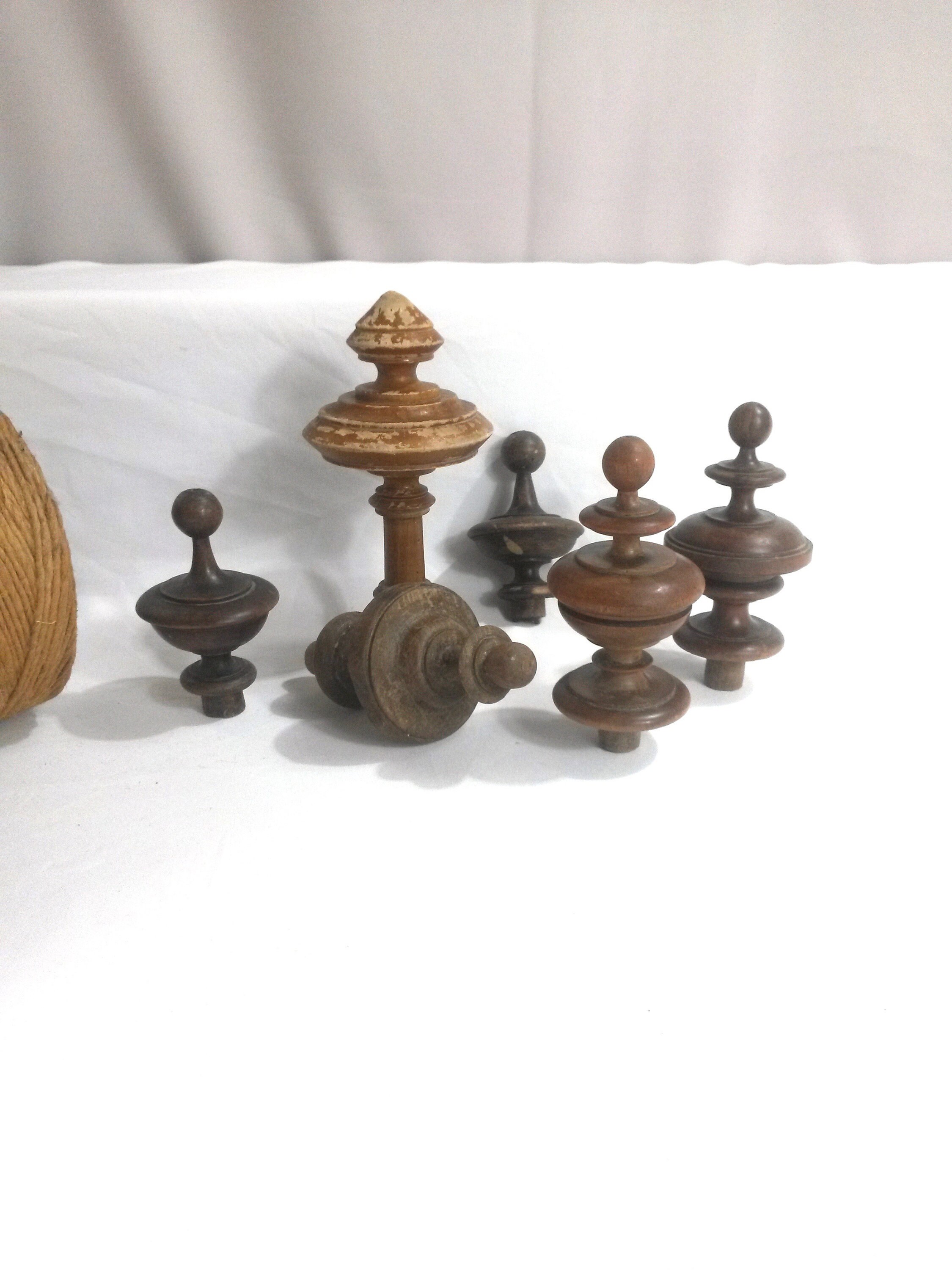 Vintage Wooden Finials Wooden Turned Finials Home Etsy