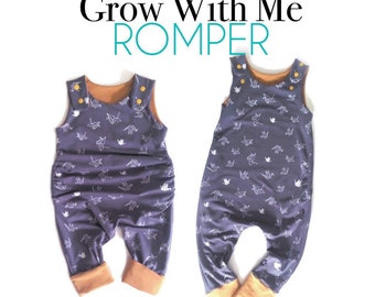 Apple Tree On The Grow Romper *PDF Sewing Pattern* Grow With Me Romper Grow-With-Me Playsuit Baby and Kids Clothing ebook tutorial