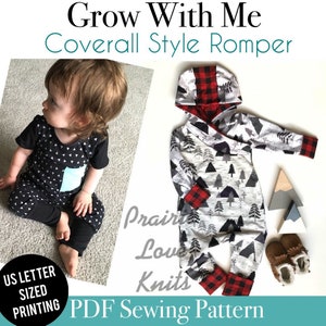 Apple Tree Grow On, Grow With Me Romper, Kids Sewing Pattern, Printable *PDF DOWNLOAD* Size Adjustable Clothing for Kids ebook tutorial