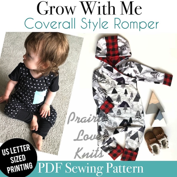 Apple Tree Grow On, Grow With Me Romper, Kids Sewing Pattern, Printable *PDF DOWNLOAD* Size Adjustable Clothing for Kids ebook tutorial