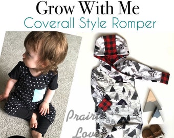 Apple Tree Grow On, Grow With Me Romper, Kids Sewing Pattern, Printable *PDF DOWNLOAD* Size Adjustable Clothing for Kids ebook tutorial