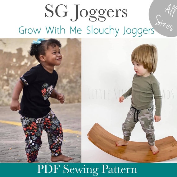 BIG KIDS Grow Along Pants (Joggers to leggings) - PDF Apple Tree