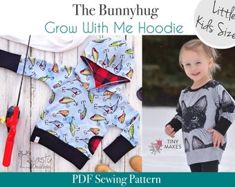 Apple Tree Bunnyhug Grow With Me Hoodie *PDF Pattern* Sizes 3m - 6T Grow with me Bunny Hug Shirt Sewing Pattern - Little Kids Sizes