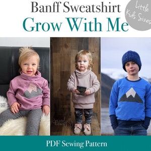 Little Kids Banff Sweatshirt Grow With Me Sweatshirt Printable Sewing Pattern - 3m-6y - *PDF Sewing Pattern* Grow with me shirt pattern