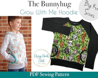 Apple Tree Bunnyhug Grow With Me Hoodie *PDF Pattern* Size 3T up to 12/13 Grow with me Bunny Hug Shirt Sewing Pattern - BIG Kids Sizes