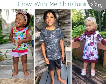 Apple Tree Grow Fonder Shirt or Tunic Grow with Me Top *PDF Sewing Pattern* Grow With Me Shirt Pattern, Cowl option all sizes ebook tutorial