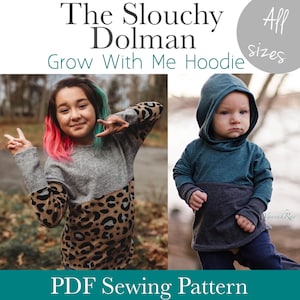 Apfelbaum Slouchy Dolman Hoodie Wachsen mit mir Hoodie Druckbare Schnittmuster - Alle Größen ebook Schnittmuster Wachsen mit mir shirt Schnittmuster