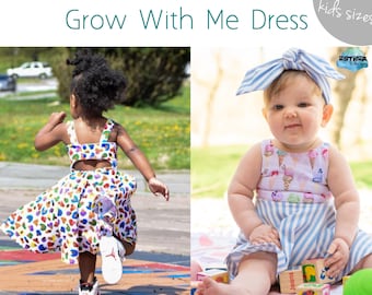 Little Kids Apple Tree The Summer Dress Grow with me sleeveless dress pattern with expandable sizing