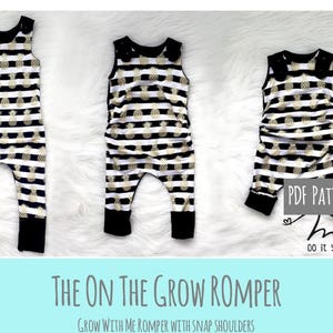 Apple Tree On The Grow Romper PDF Sewing Pattern Grow With Me Romper Grow-With-Me Playsuit Baby and Kids Clothing ebook tutorial image 2
