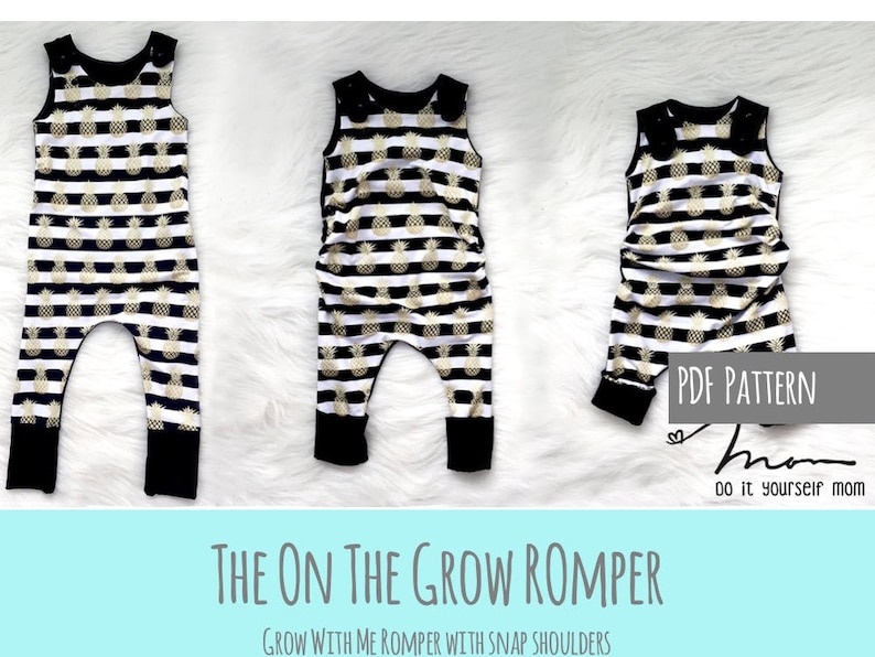 Apple Tree On The Grow Romper PDF Sewing Pattern Grow With Me Romper Grow-With-Me Playsuit Baby and Kids Clothing ebook tutorial image 2