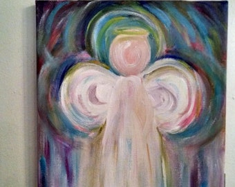Angel Paintings / Angels/ Angel wings/Abstract painting of an Angel/ Original Painting of Angel on canvas /Artist Leigh Bradford  Fine Art,