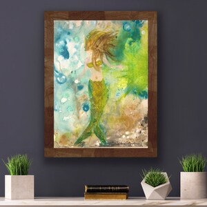 Mermaid Wall Art Pintables, Kids Mermaid Art, Abstract Art, Girls Room Wall Art,Mermaid Printable Art, Watercolor Mermaids, gift for her