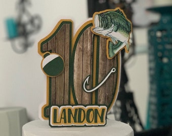 Fishing Cake Topper Etsy