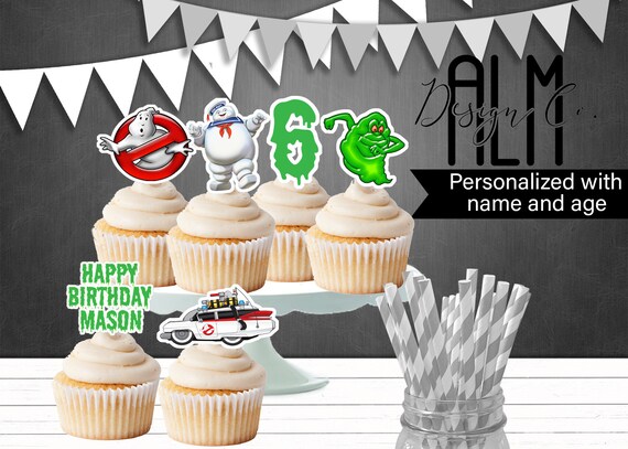 Ghostbuster Cupcake Toppers Ghostbuster Birthday Decorations Etsy