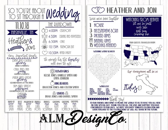 Fun Wedding Programs Hamle Rsd7 Org