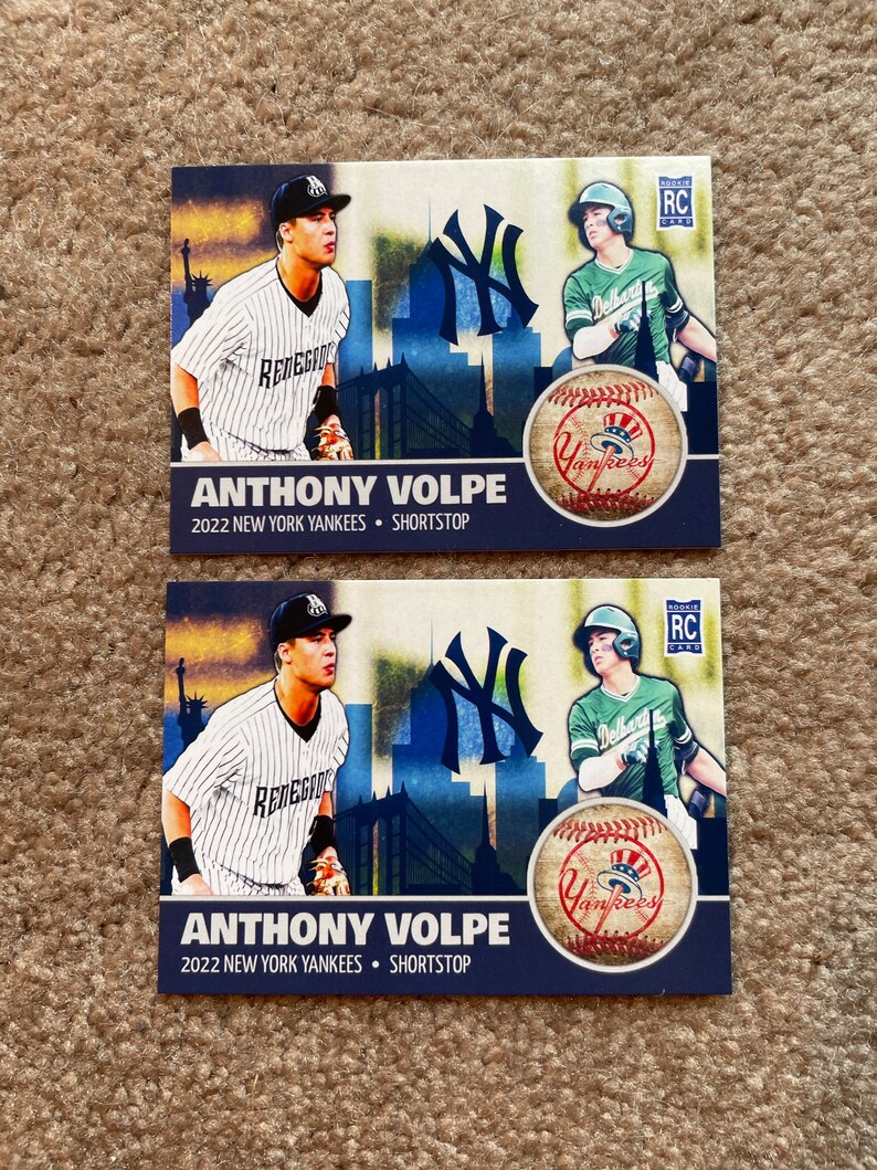 Anthony Volpe Very First Custom Rookie Card Yankees Number Etsy