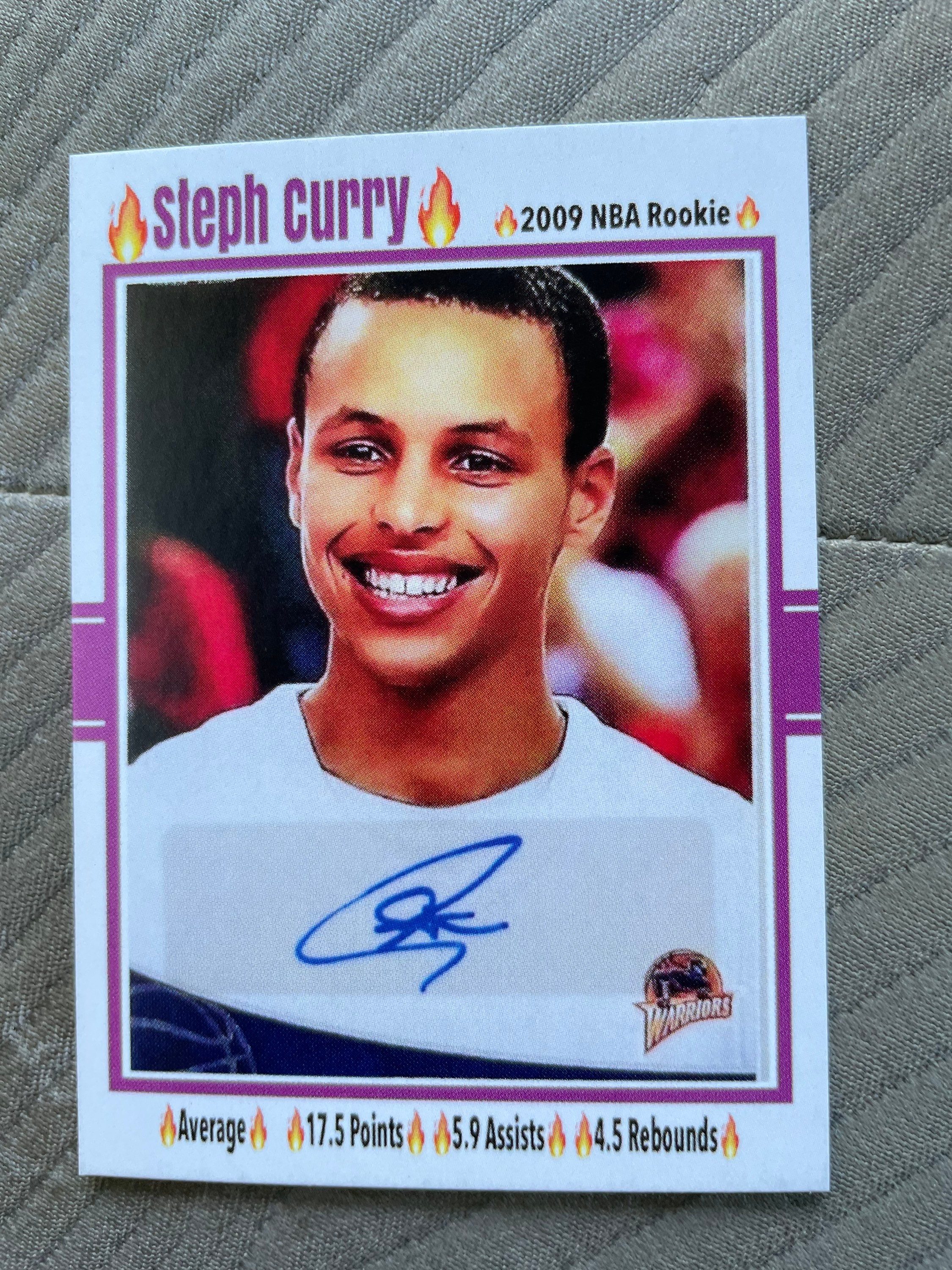 Steph Curry Warriors NBA 5x7 Laser Etched Autograph Engraved Plaque