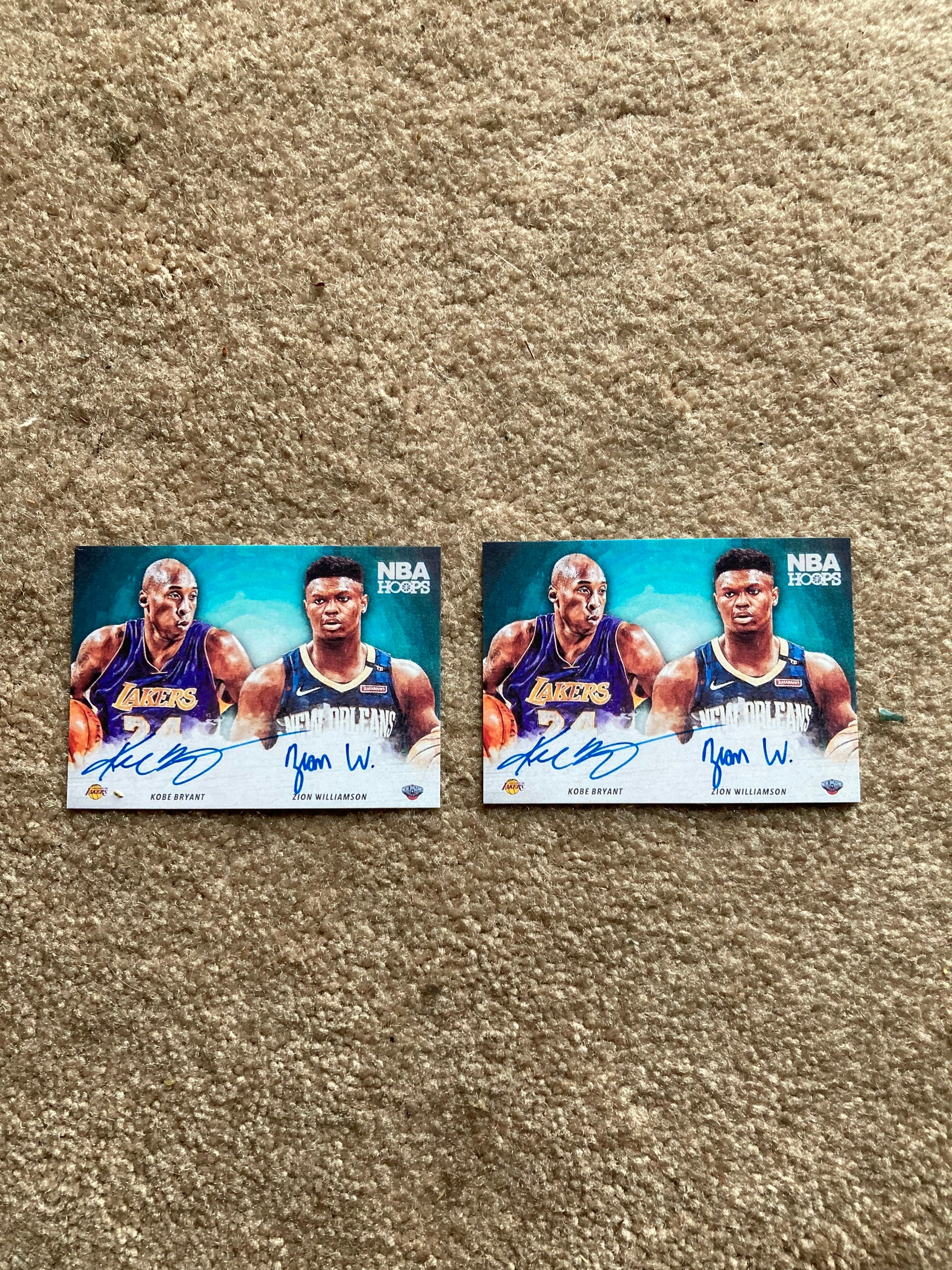 Kobe Bryant Zion Williamson NBA Hoops Facsimile Autograph Two - Etsy