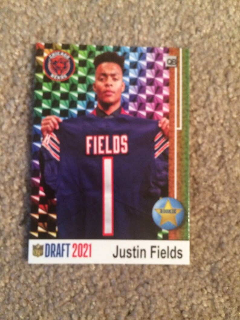 30 Custom Cards Justin Fields 2021 NFL Draft Prism Rookie Card Etsy