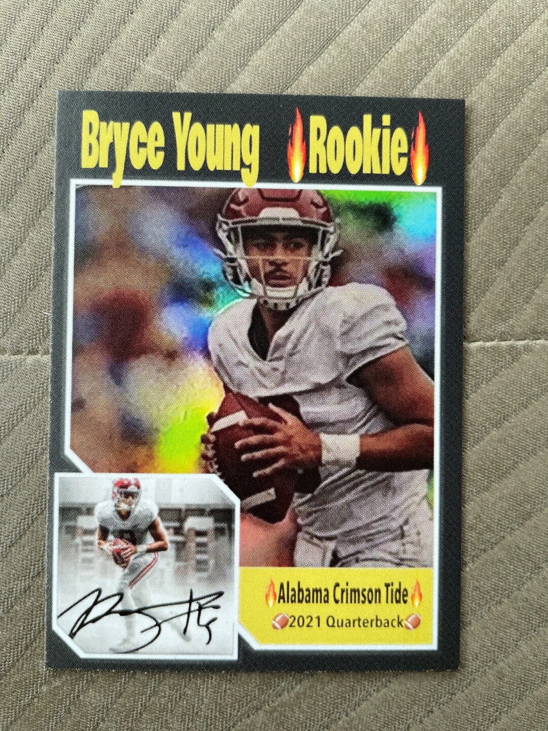 Only 50 Bryce Young Custom Rookie 2021 Alabama Crimson Tide Facsimile