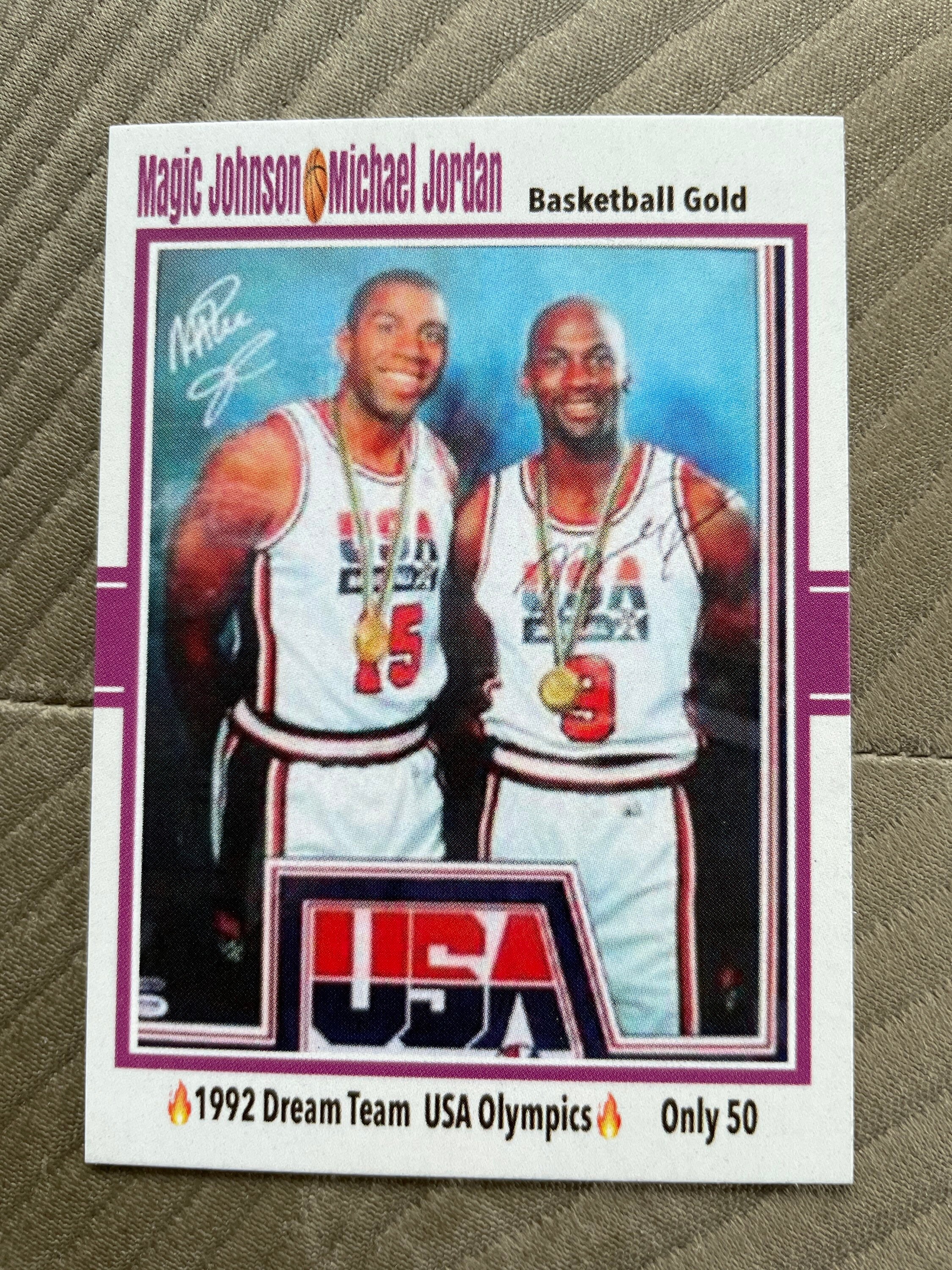 Autographed USA Basketball Michael Jordan Upper Deck Dream Team Gold Jersey