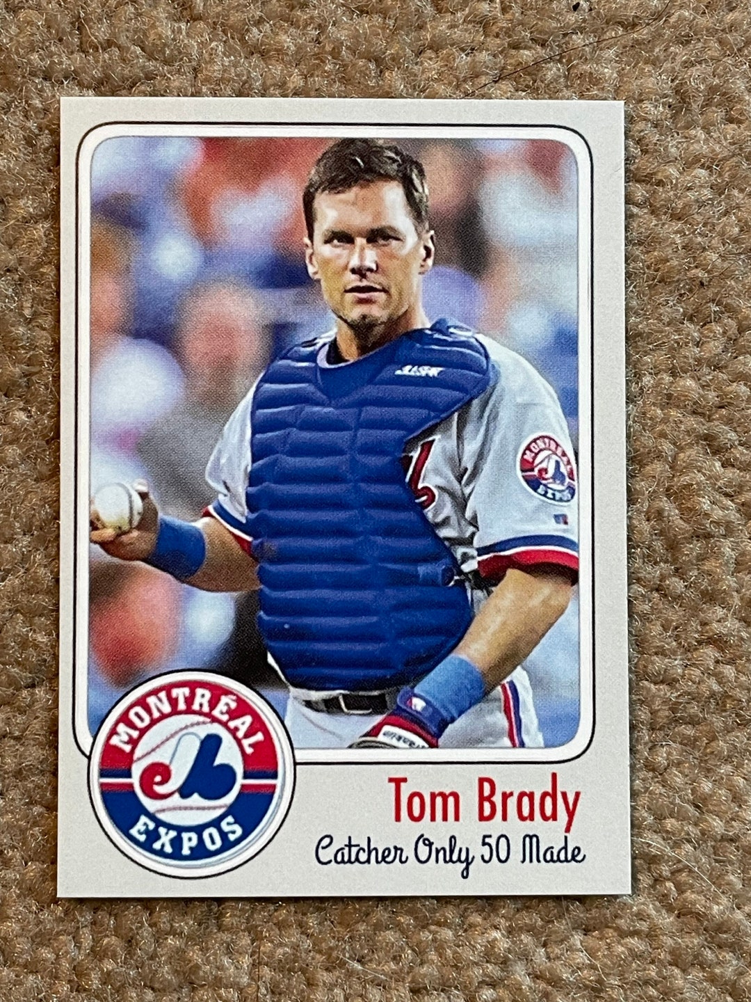 Only 50 Made Tom Brady Montreal Expos Rookie Custom Baseball 
