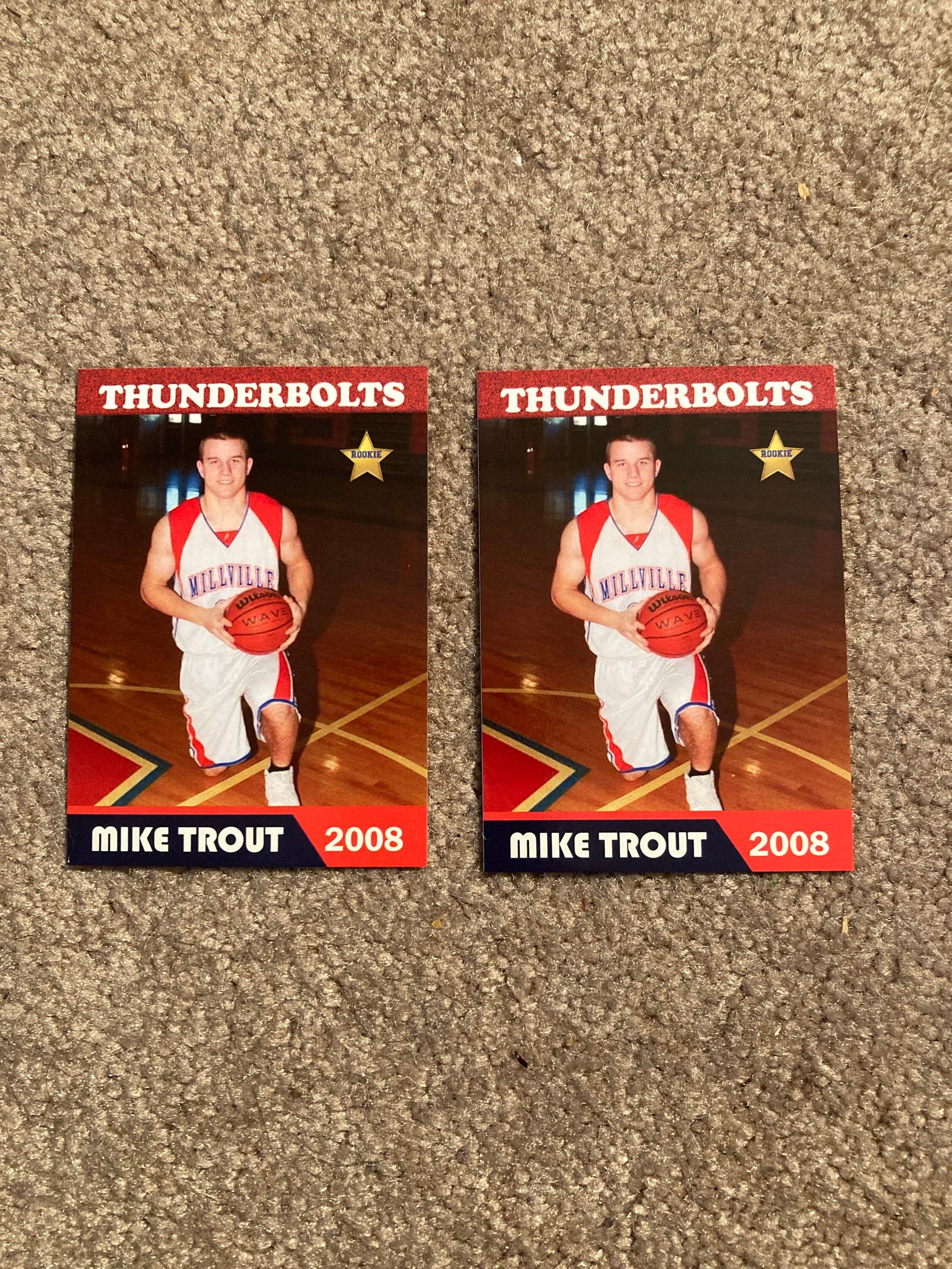 2008 Mike Trout Thunderbolts Star Rookie Custom Basketball Two 