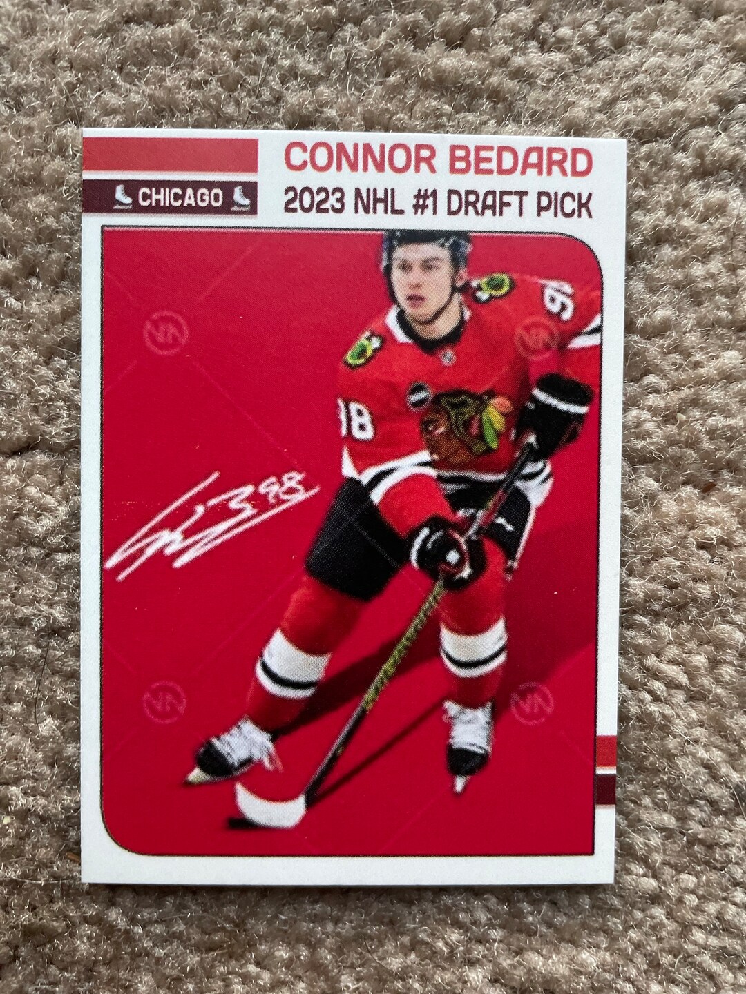 Only 50 Connor Bedard NHL Number One Draft Pick Rookie Custom Card