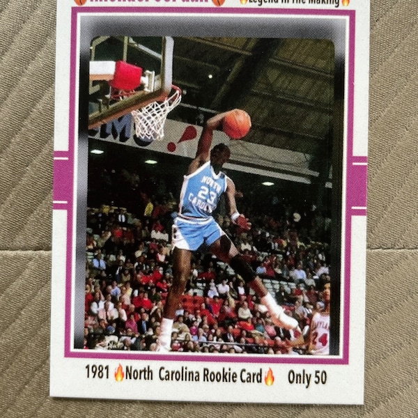 Michael Jordan North Carolina Basketball Cards Michael Jordan North Carolina Card - Etsy
