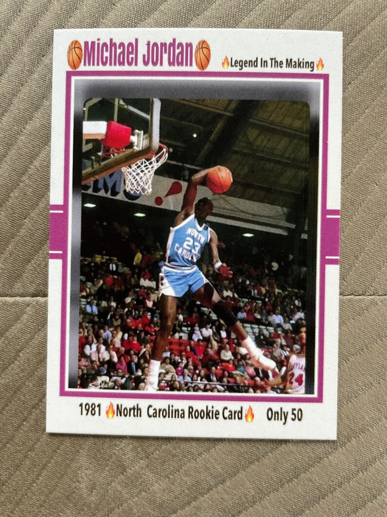 Only 50 Michael Jordan 1981 North Carolina Rookie Custom Card - Etsy