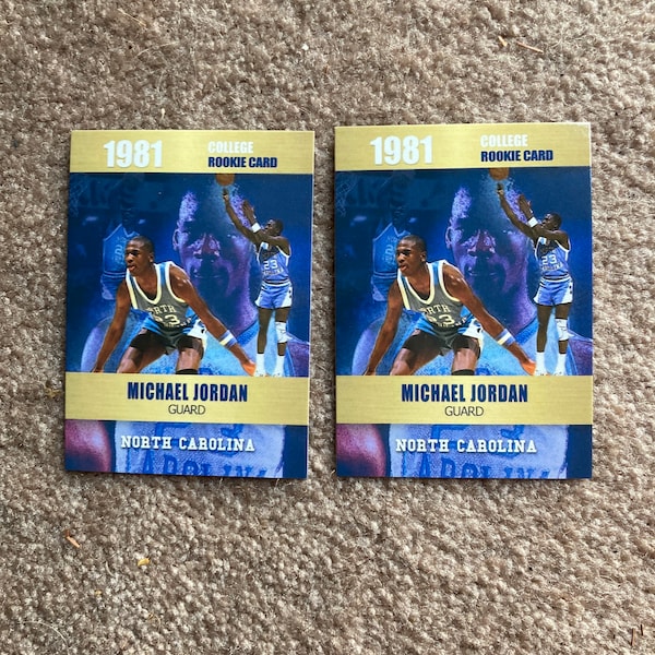 Michael Jordan North Carolina Basketball Cards Michael Jordan North Carolina Card - Etsy