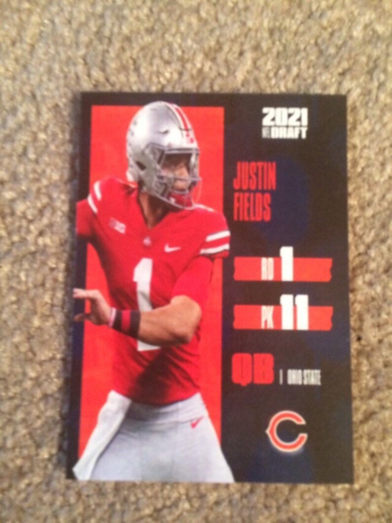 30 Custom Cards Justin Fields 2021 NFL Draft Prism Rookie Card Etsy