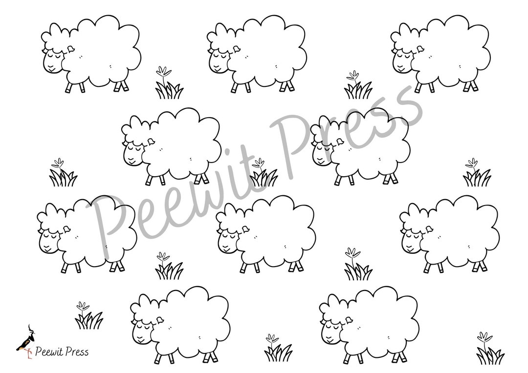 A4 Printable Colouring Page Sheep 3 FREE BOOKMARKS - Etsy