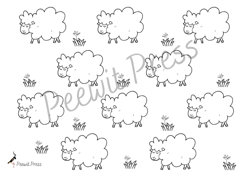 A4 Printable Colouring Page Sheep 3 FREE BOOKMARKS - Etsy