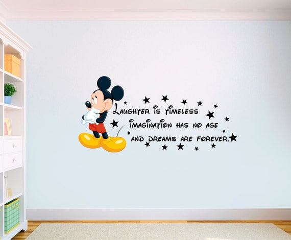 Disney Wall Sticker Art Quote Stars Laughter Imagination Dreams Bedroom Nursery