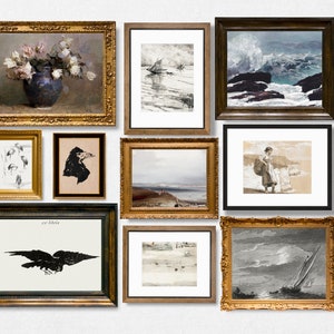 Vintage Gallery Wall Set - Set of 10 - Gallery Wall Print Set of 10 - Printable Wall Set - Printable Artwork - Printable Gallery Wall Set