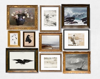 Vintage Gallery Wall Set - Set of 10 - Gallery Wall Print Set of 10 - Printable Wall Set - Printable Artwork - Printable Gallery Wall Set
