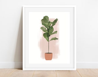 Boho Printable Wall Art, Fiddle Leaf Fig Botanical Wall Art, Printable Art, Modern Wall Art,Digital Art,Botanical Art Print,Instant Download