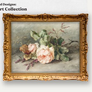 Vintage floral painting, vintage printable wall art, digital art printable, vintage painting, downloadable digital art printable