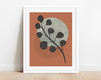 Boho Printable Wall Art, Botanical Leaf Art Print, Abstract Wall Art, Minimalist Wall Decor, Boho Decor, Neutral Wall Art, Instant Download