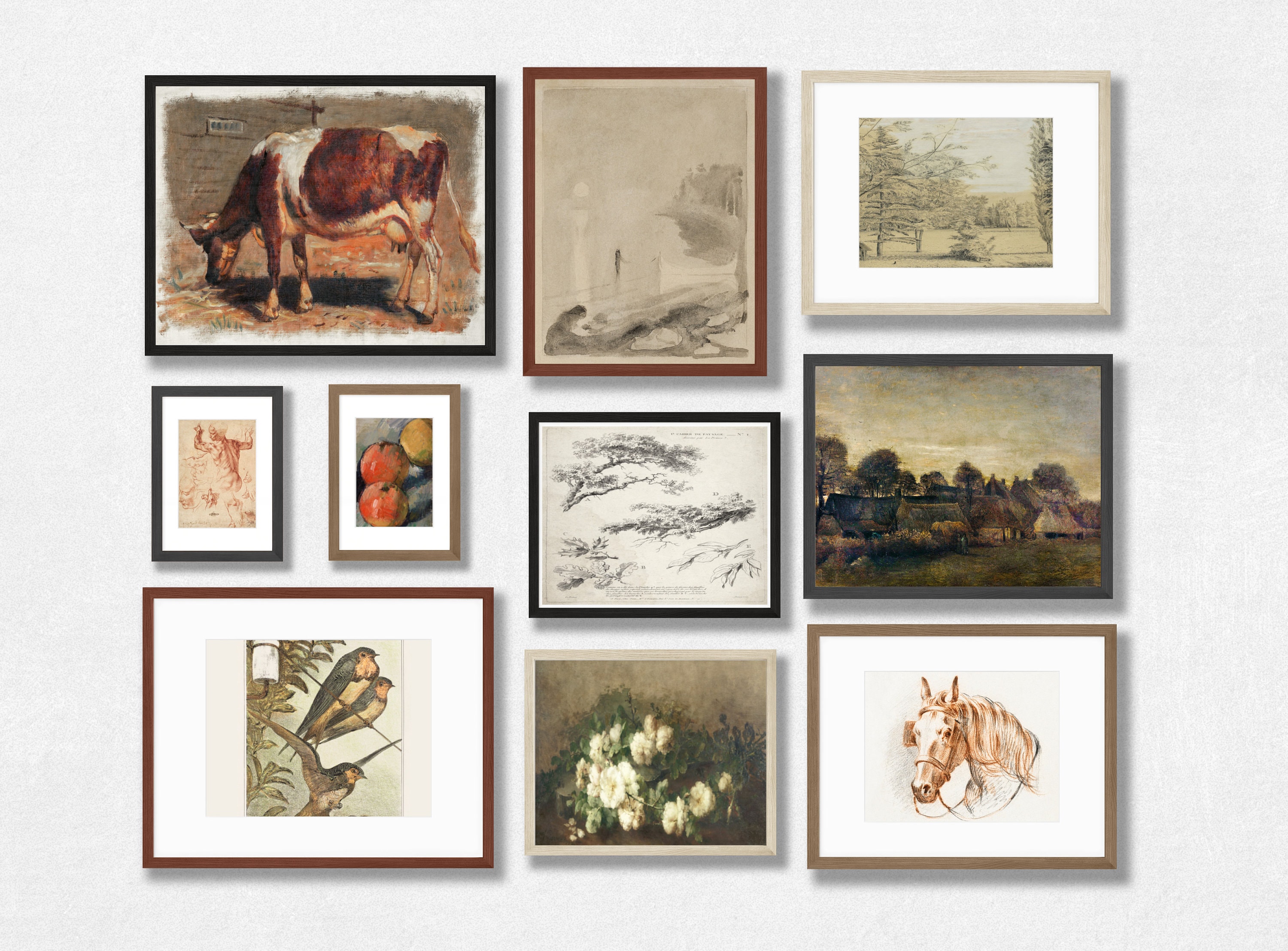 Vintage Gallery Wall Art Set Farmhouse Gallery Wall Gallery Wall Art